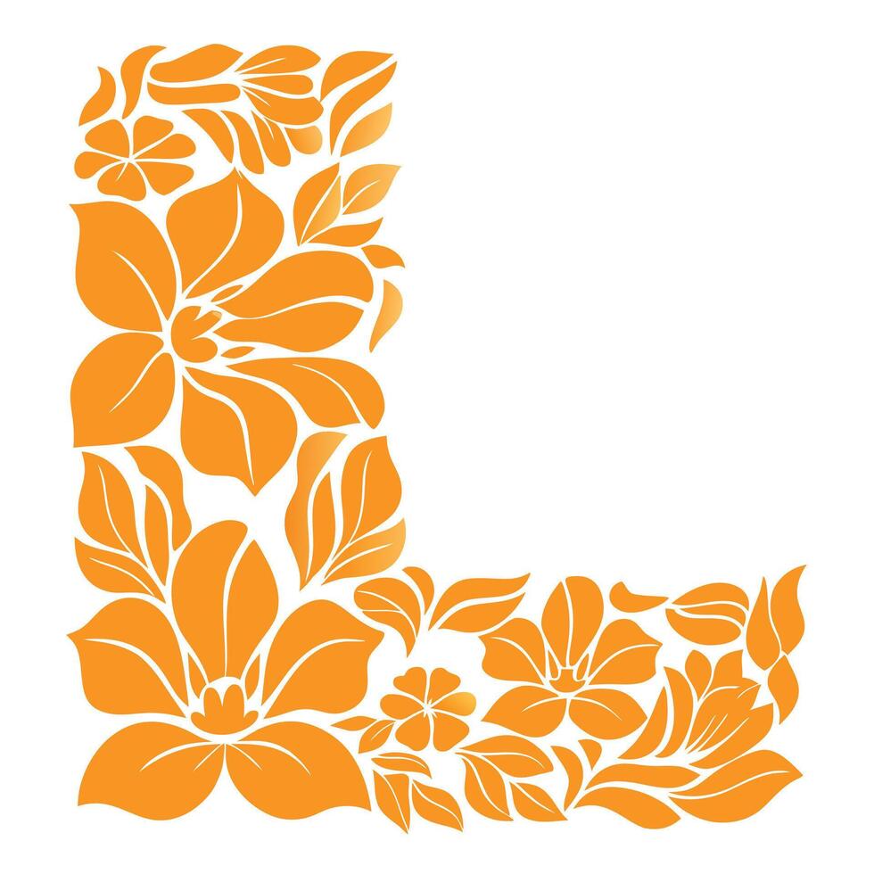 Floral coloring elegant beautiful flower outline illustration. vector