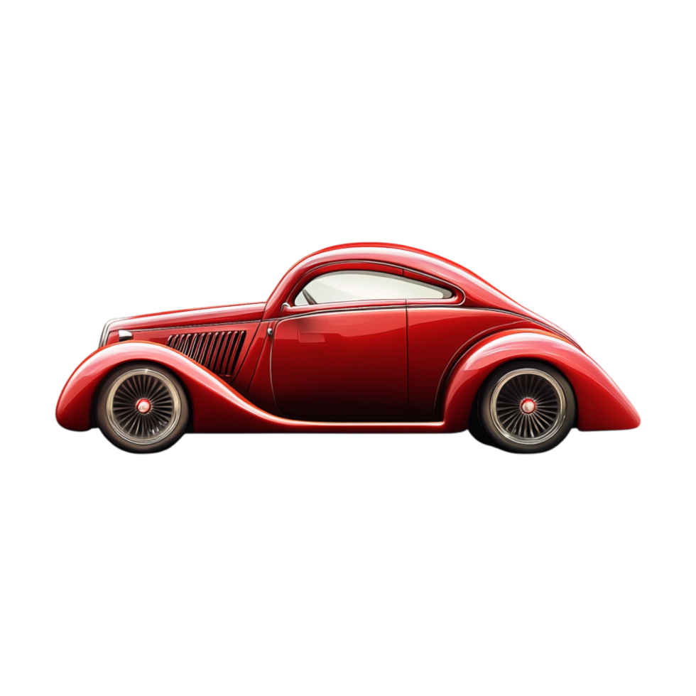 an old red car on a transparent background png
