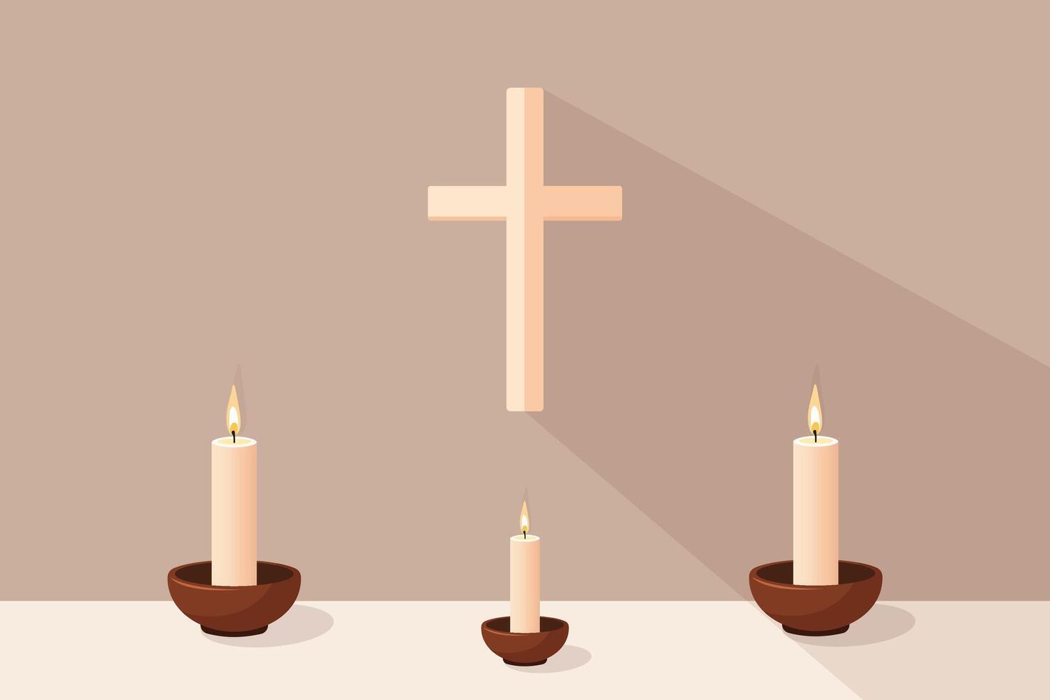 Lent A Time of Prayer and Light flat illustration vector