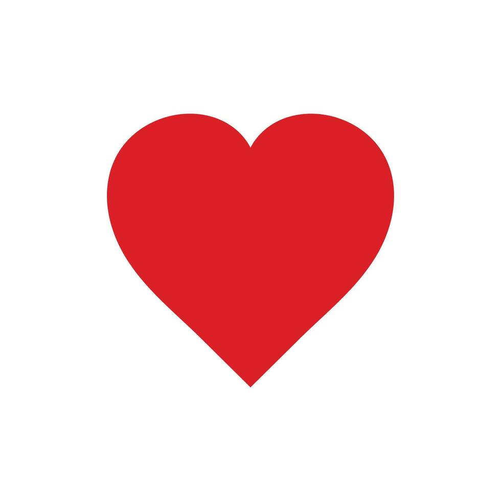 Red Color Heart Icon Design On White Background vector