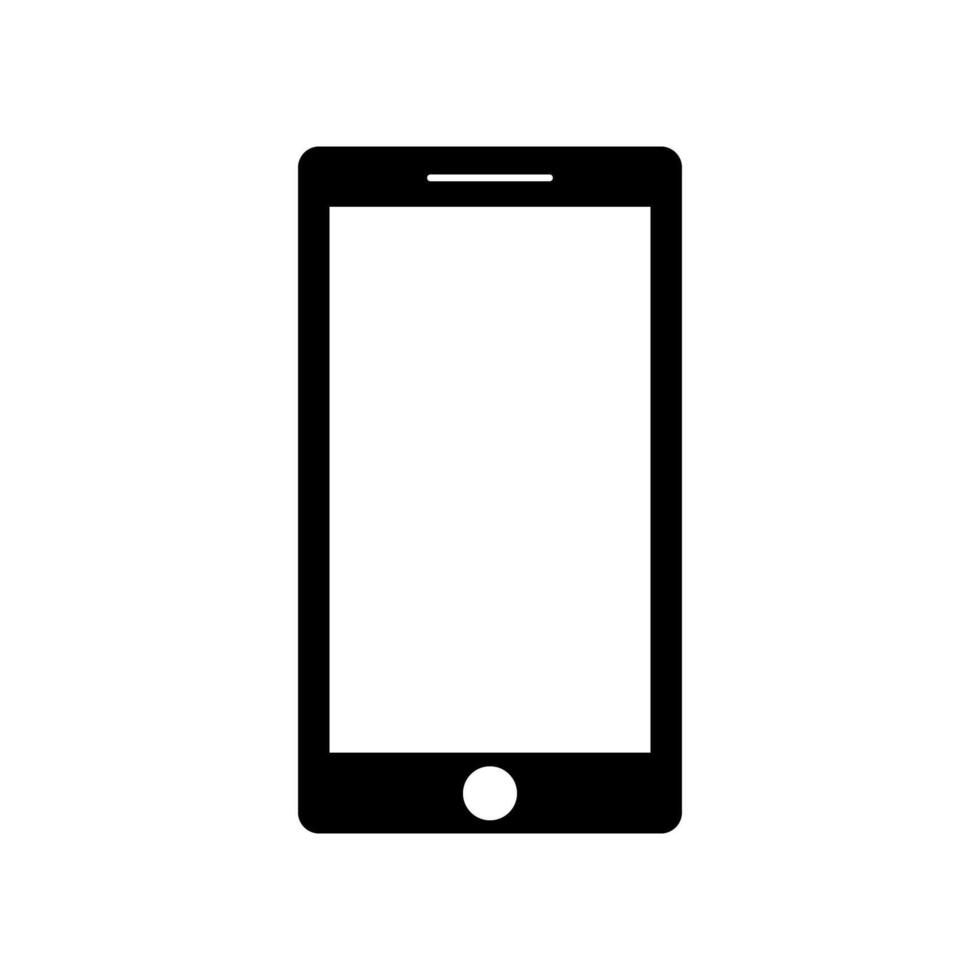 Smart Phone Mobile Silhouette Icon Design On White Background vector