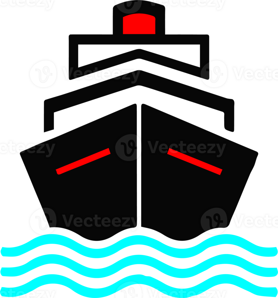 A ship with a red light on it png