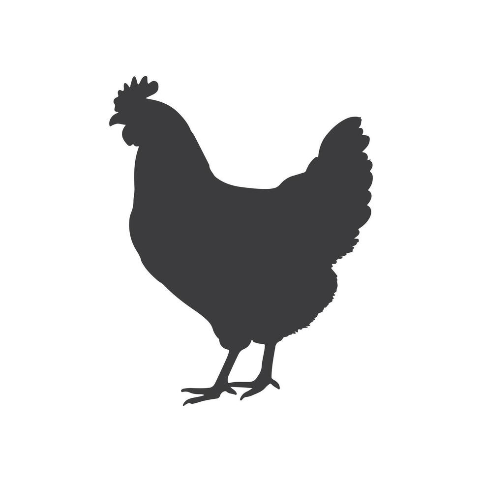 A graceful hen silhouette in classic black, capturing the essence of farm life in a minimalist style. vector