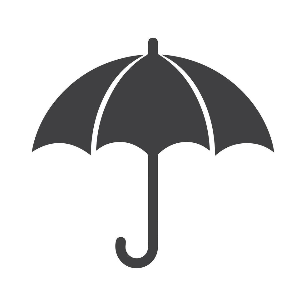 A sleek umbrella silhouette, capturing the essence of comfort and readiness for any weather in a minimalist black-and-white design. vector