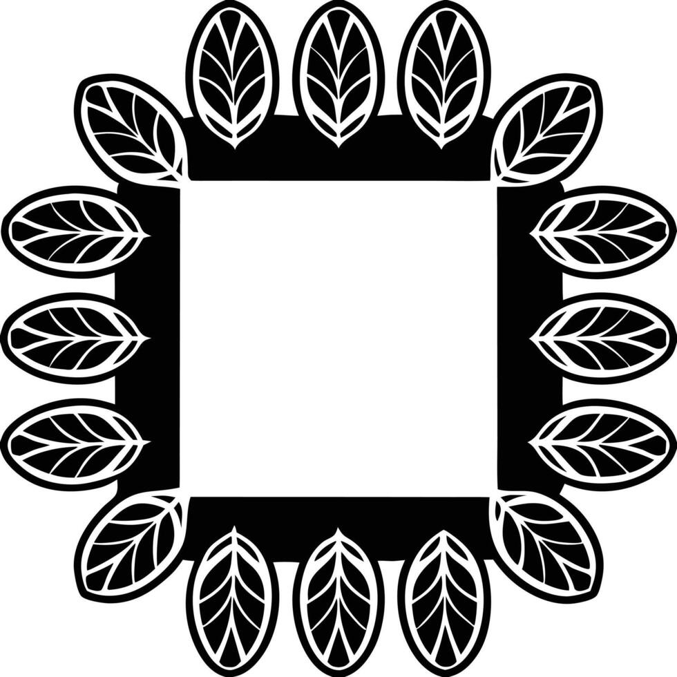 Stylized Black and White Potted Plant Illustration vector