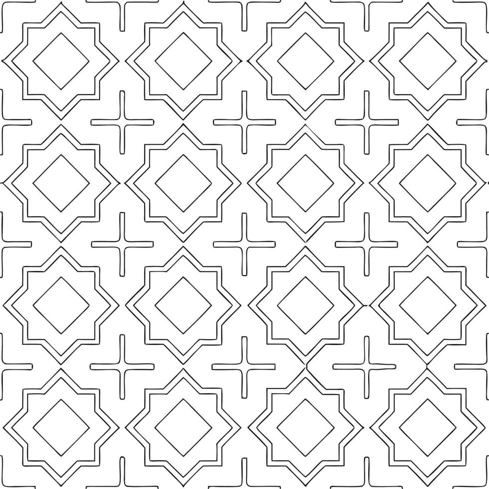 Minimalist Geometric Islamic Art Pattern Bold Monochrome Design vector