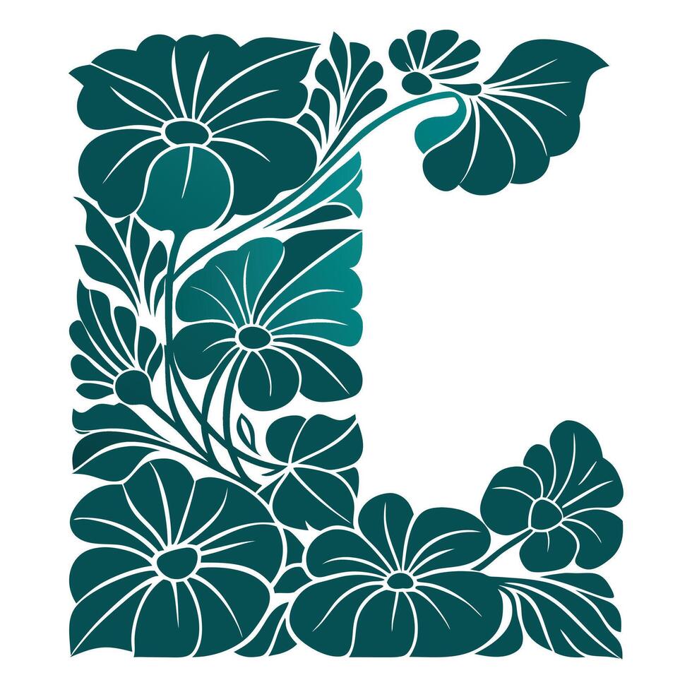 Minimalist Botanical Silhouette in Monochrome vector