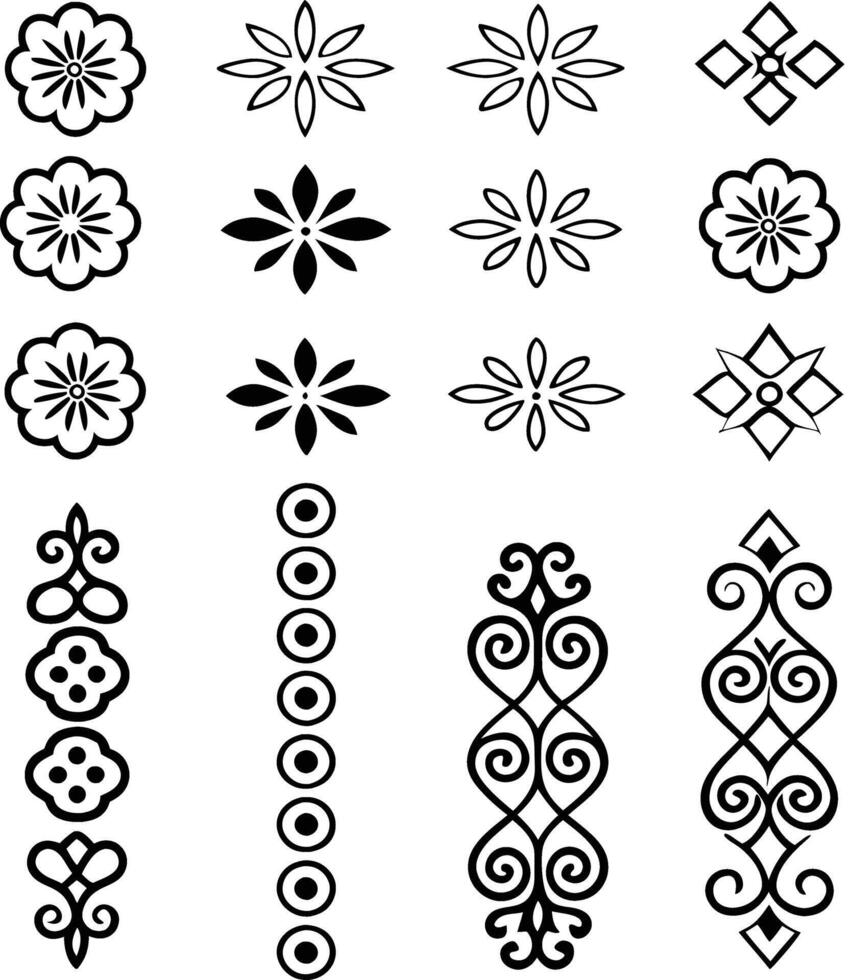 Vintage Ornamental Vertical Patterns Pack vector