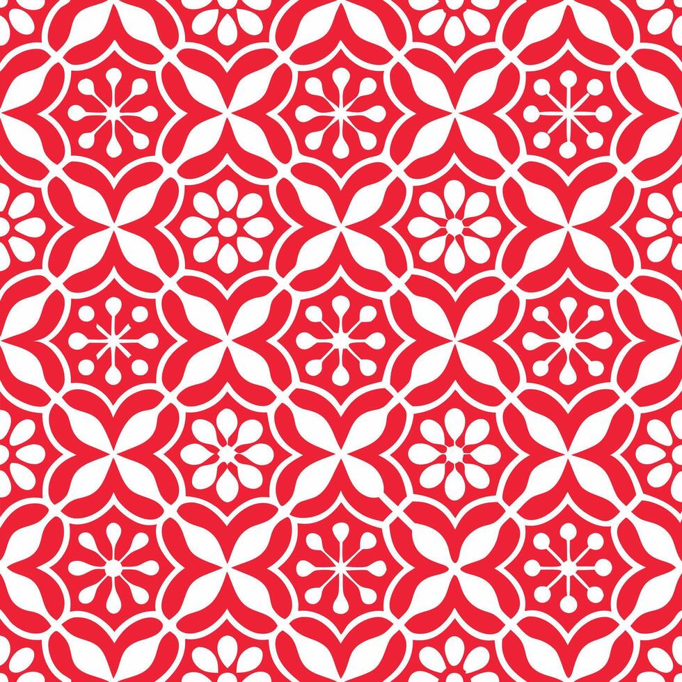 Timeless Monochrome Floral Geometry with Seamless Layout vector