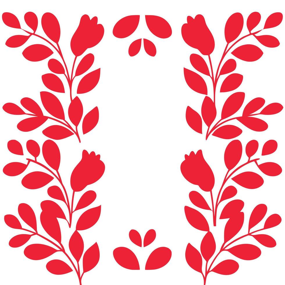 Modern Botanical Illustration in Elegant Silhouettes vector