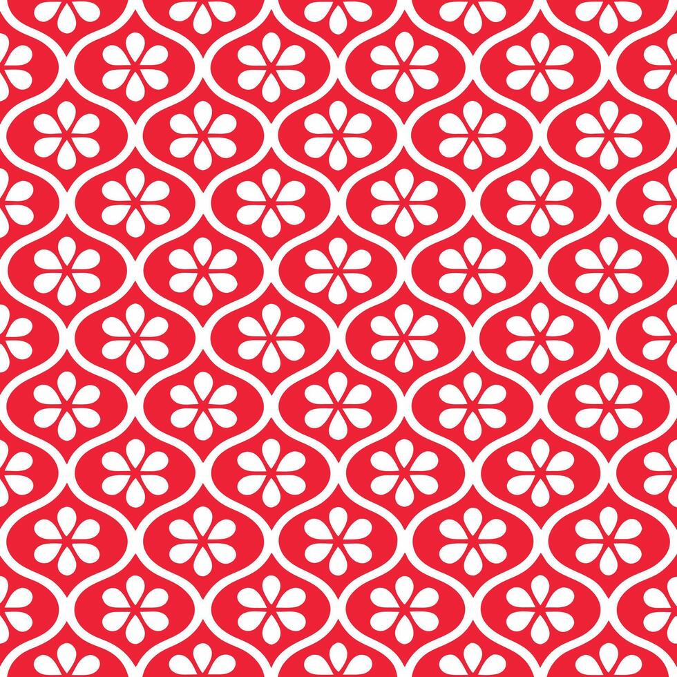 Intricate Seamless Geometric Floral Motif in Monochrome vector