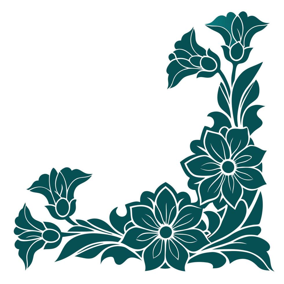 Beautiful Monochrome Flower Silhouette Collection vector