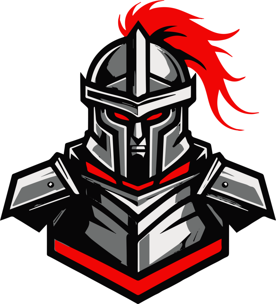 A knight with red hair and a helmet png