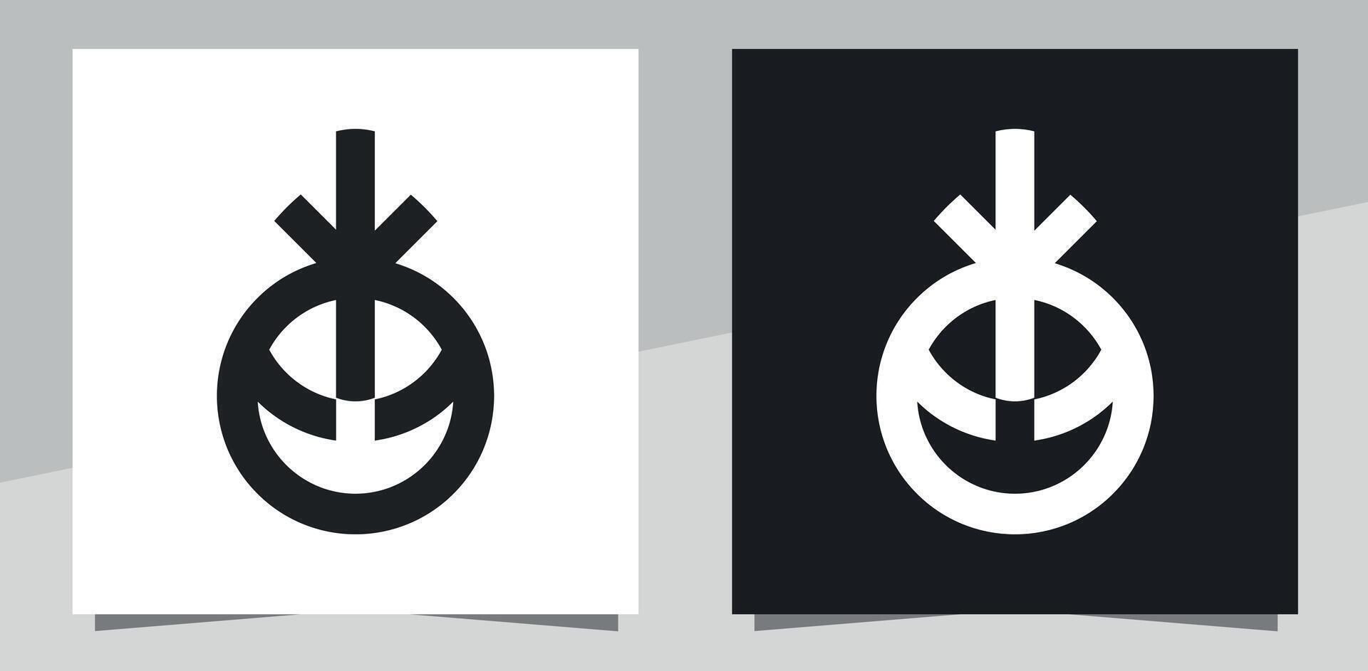 Minimalist black and white Ninja logo design vector