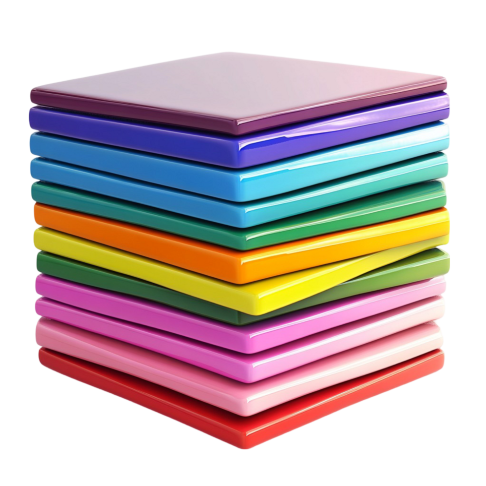 Stacked Colorful Plastic Sheets png