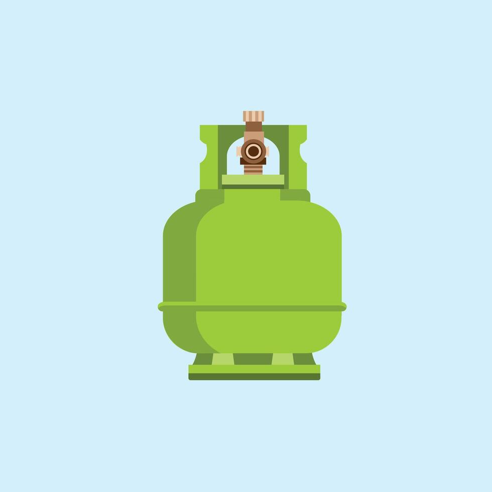 green 3 kg gas cylinder tank, lpg propane bottle container, oxygen gas cylinder fuel logo illustration vector