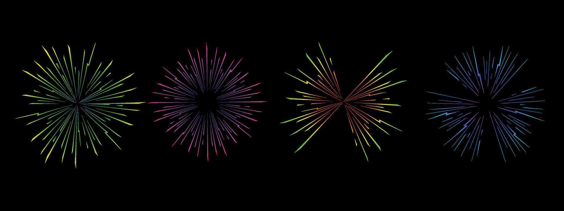A stellar rainbow explosion in mango style. Big explosion of bomb, energy. Abstract holographic flashes in comic book style. Anime. illustration. vector