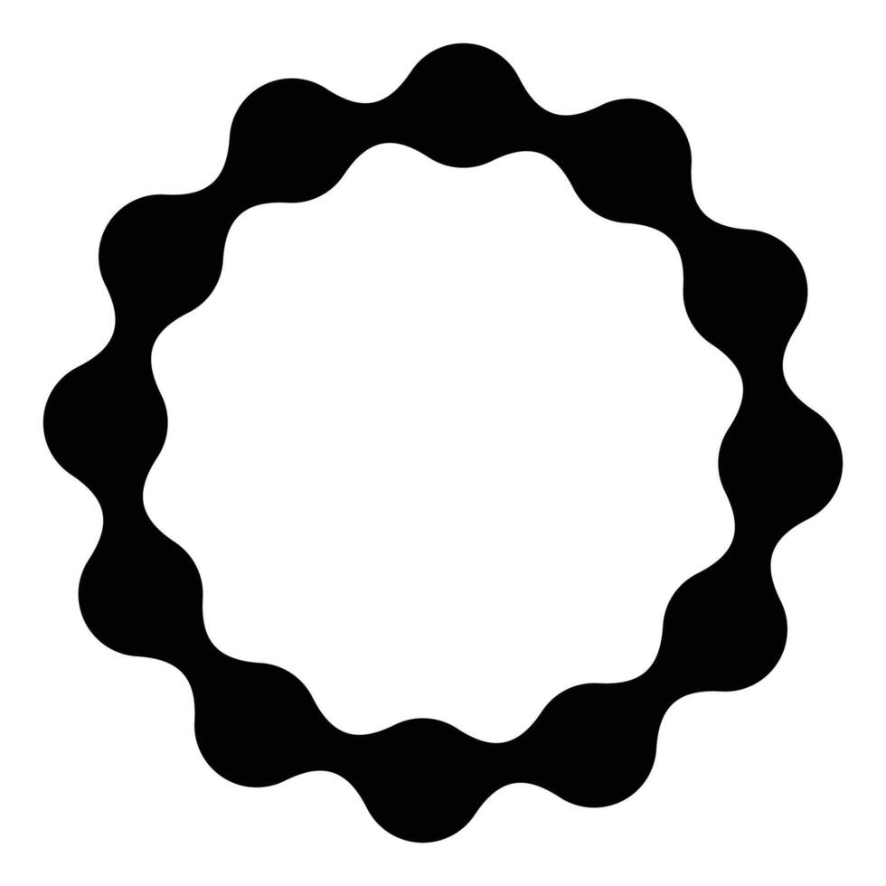 Metaball shapes round frame. Black circle border with rounded shapes. vector