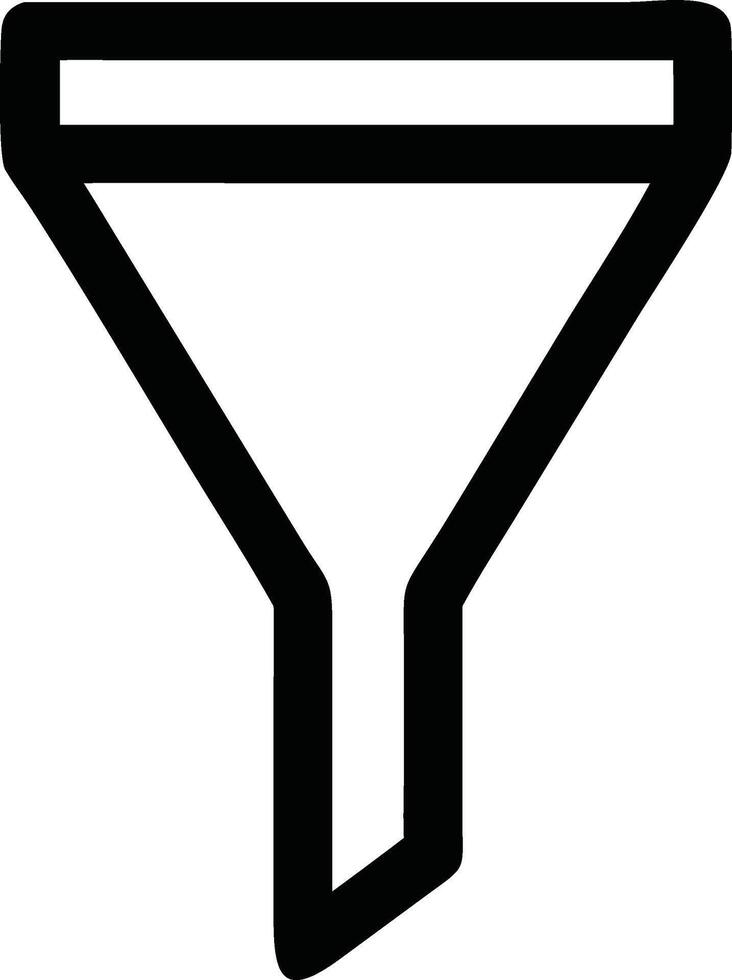 A Simple Black Funnel Icon Graphic Image Illustration for Filtering Data or Liquids vector