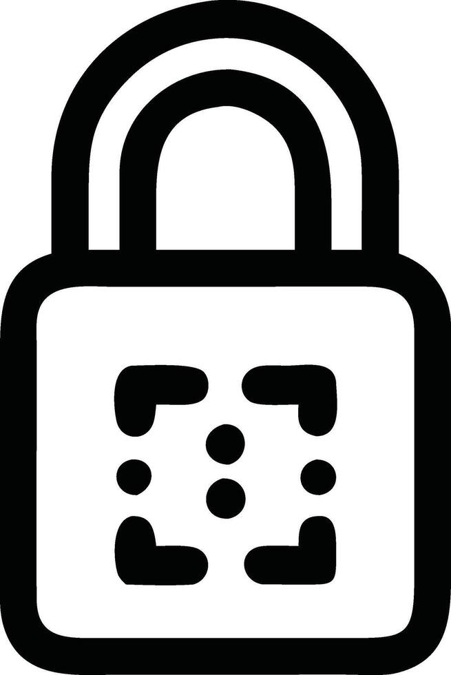 Biometric Padlock Security System Icon Graphic Representation vector