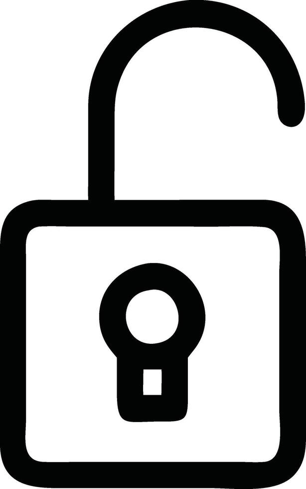 Unlock icon on white background vector