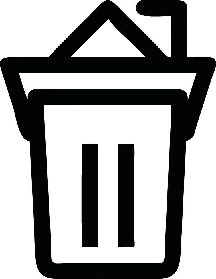 Trash icon on white background vector
