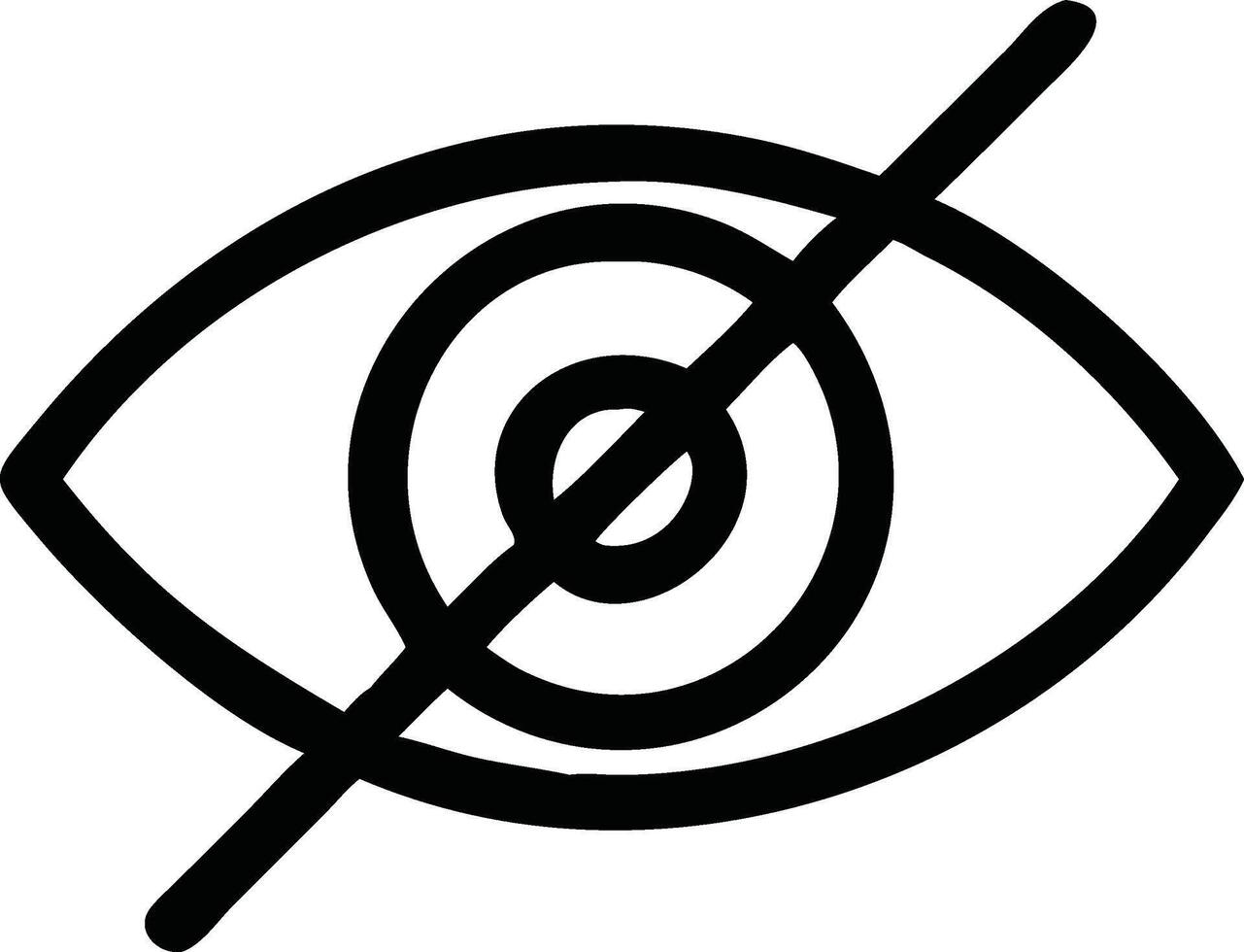 Eye off icon on white background vector