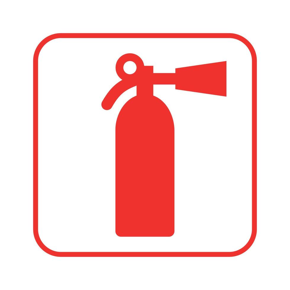 red fire extinguisher icon on white background vector