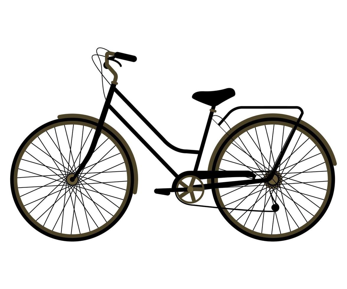 black and white simple bicycle icon on white background vector