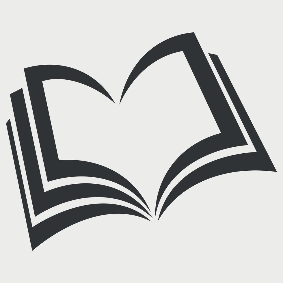 black open book icon isolated on white background vector