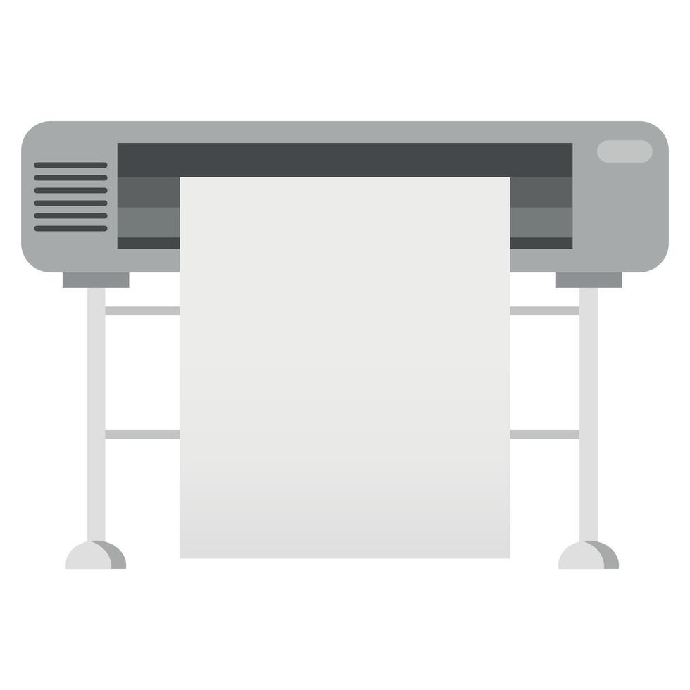 cutting plotter and wide format printer icon on white background vector