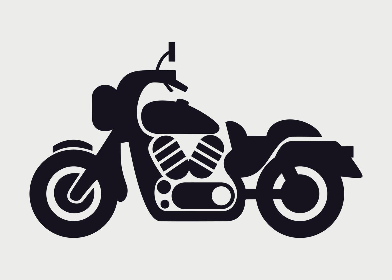 black and white simple motorcycle icon on white background vector