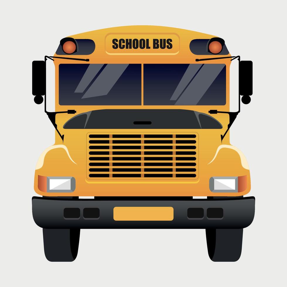 school bus cabin icon yellow color front view on white background vector