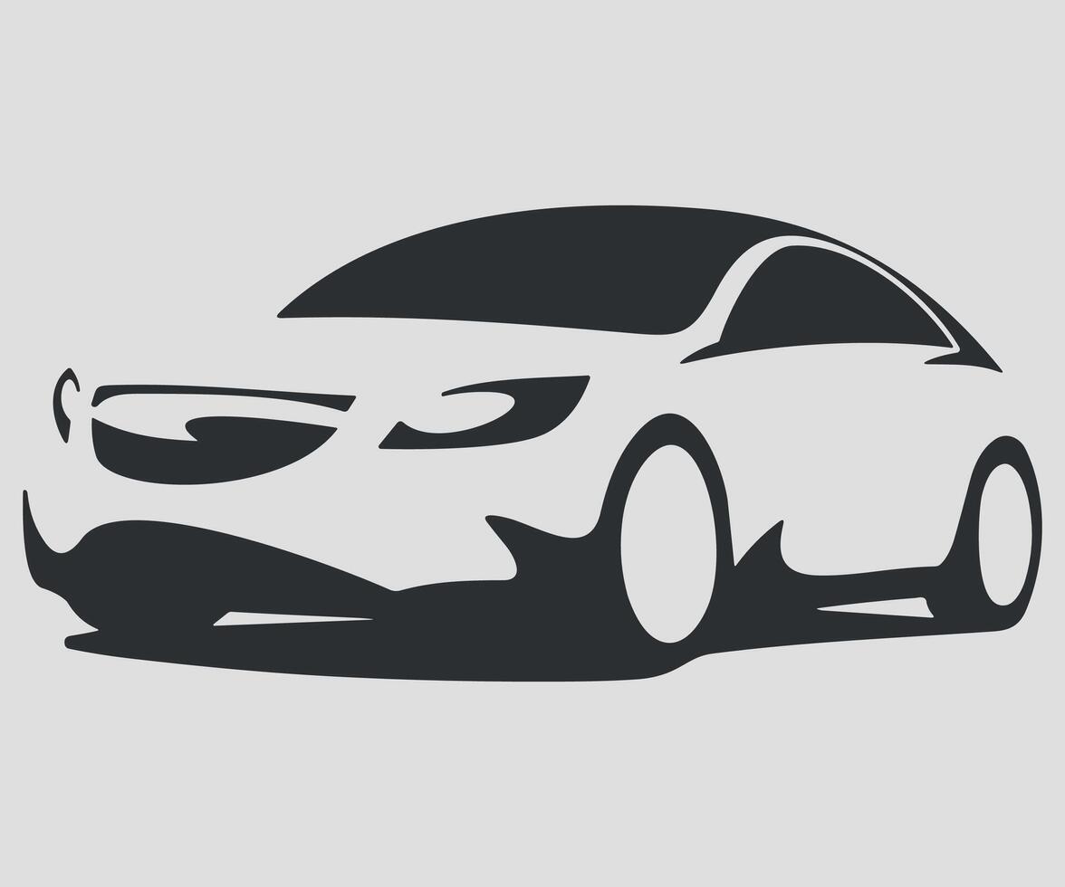 black and white simple icon silhouette of a car on a white background vector