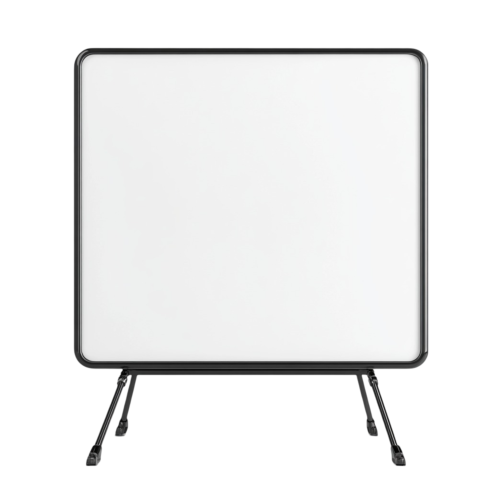Whiteboard on Tripod Stand with Black Frame png