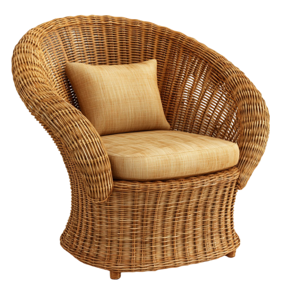 Wicker Armchair with Cushions png