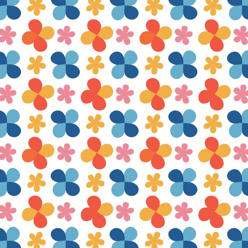 A colorful pattern with flowers on a white background vector