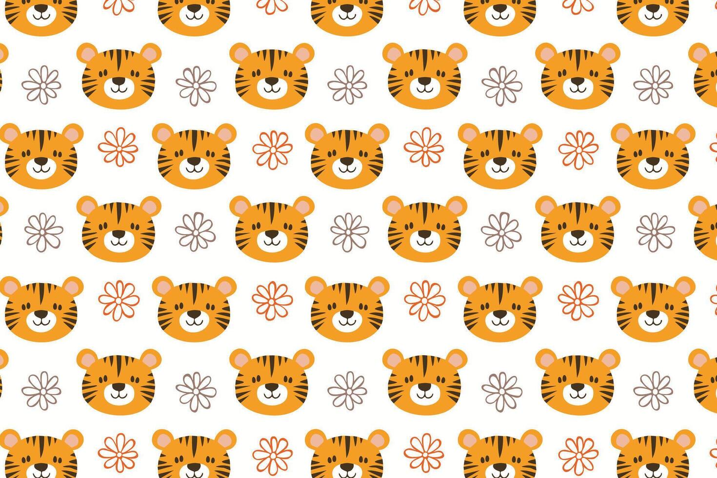 A pattern with a tiger's face on it vector