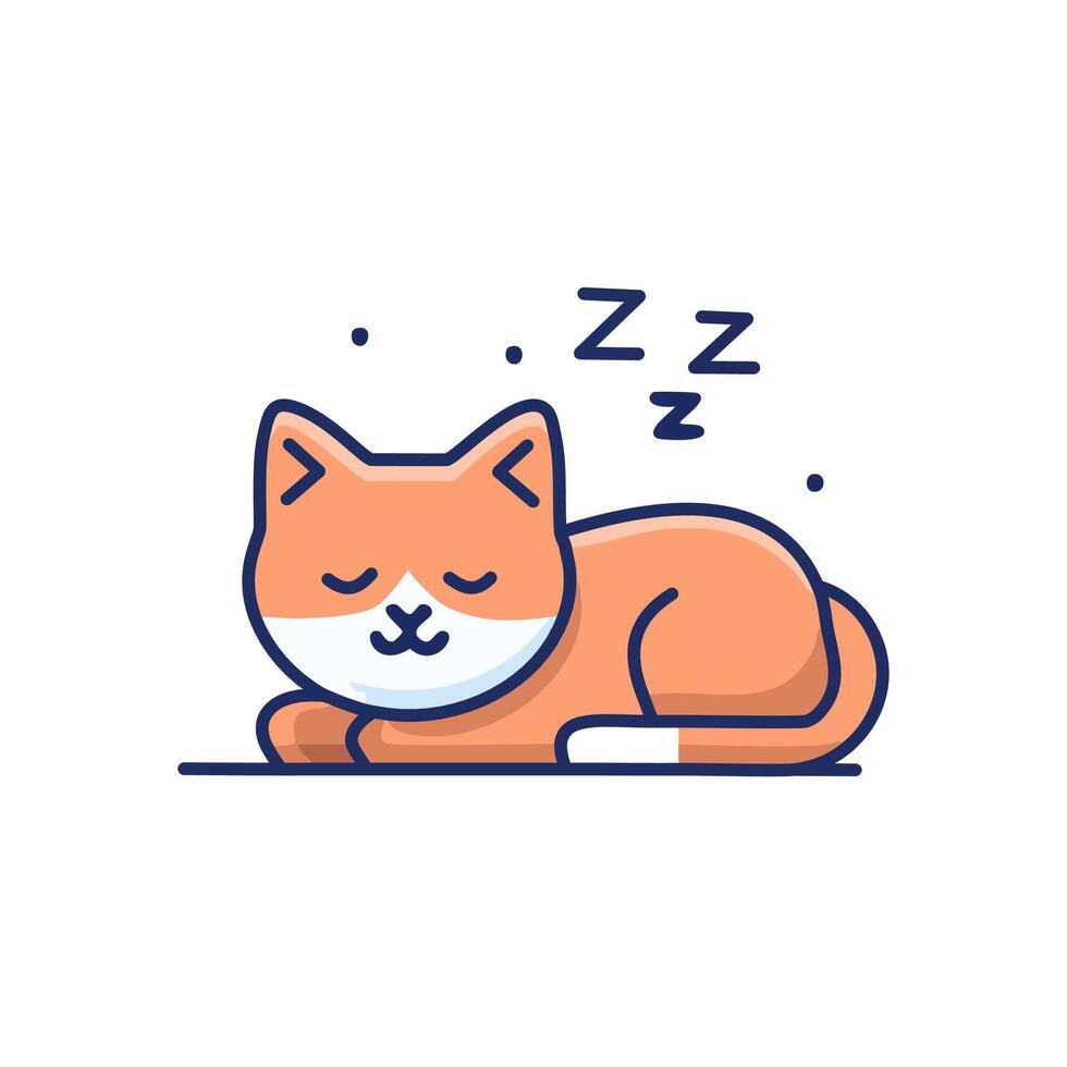 Cute cat sleeping cartoon illustration cat isolated vector