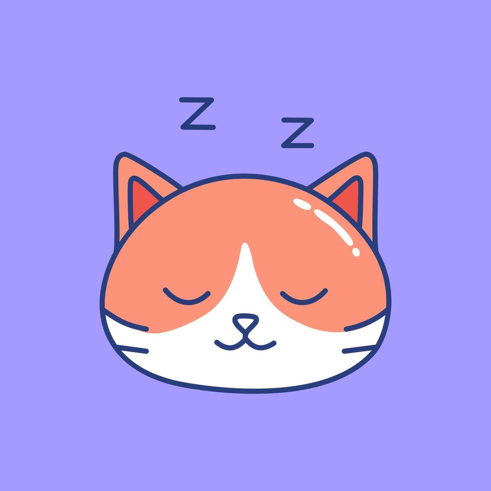 A cat sleeping with its eyes closed illustration vector