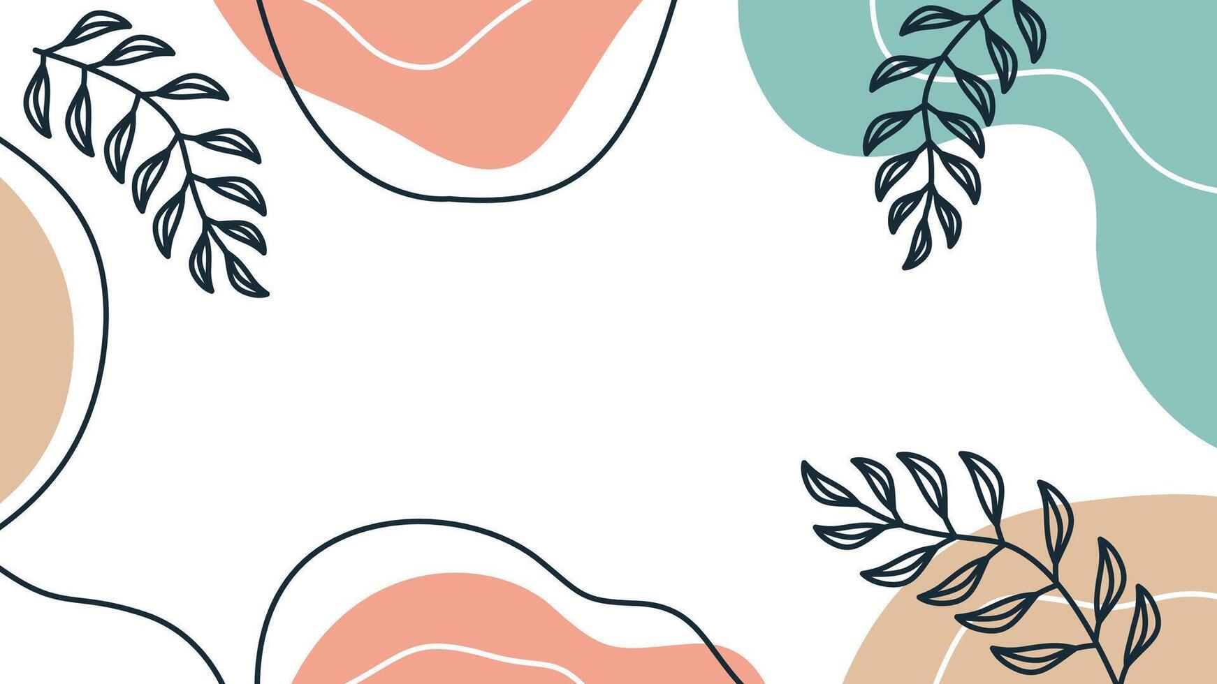 Abstract background with leaves and flowers illustration vector