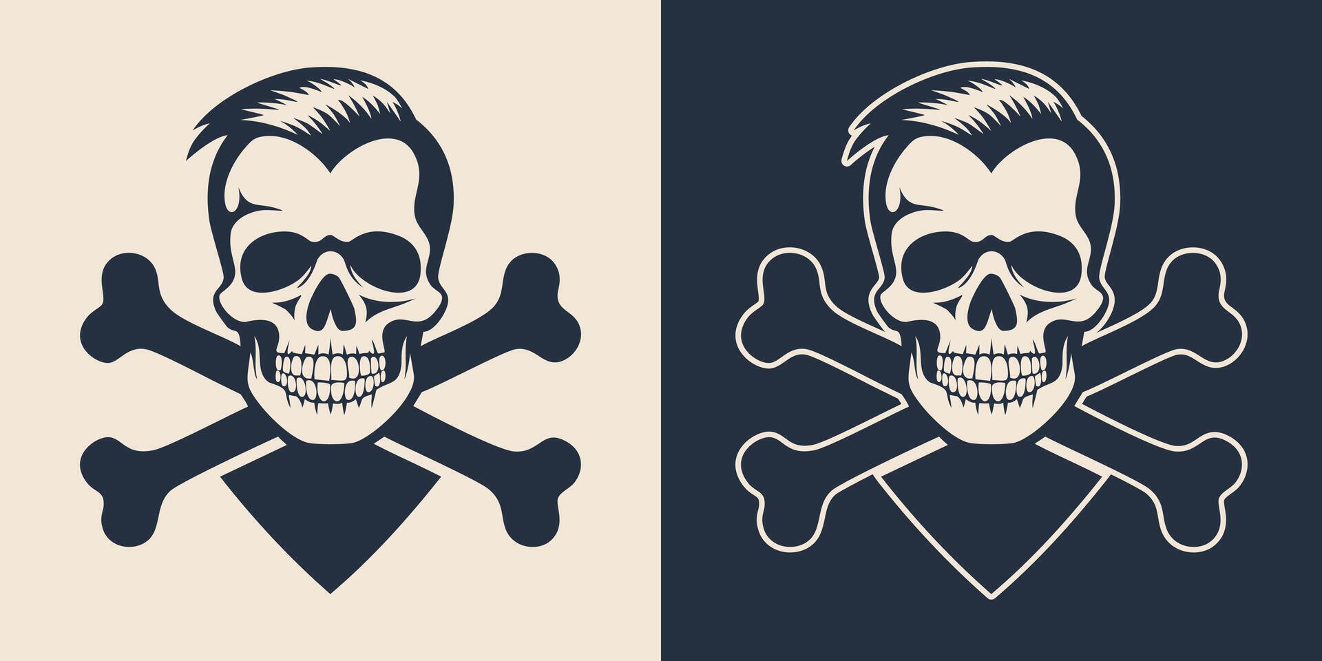 Two different skull and crossbones logos vector