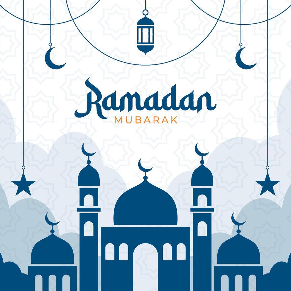 Ramadan Mubarak flat design background vector