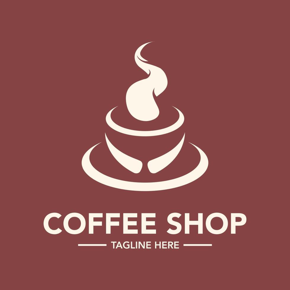 Coffee shop logo template illustration design vector