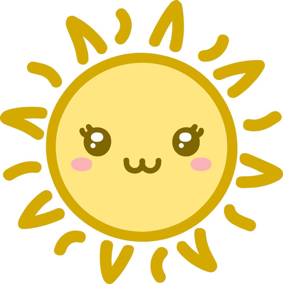 Cute Kawaii Sun with Happy Face vector