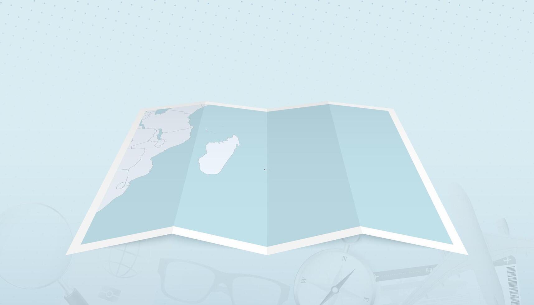 Map of Mauritius with the flag of Mauritius in the contour of the map on a trip abstract backdrop. vector