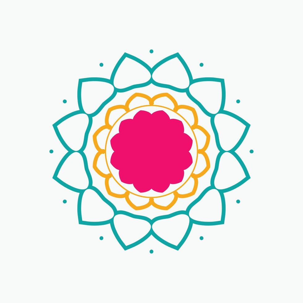 Colorful Geometric Mandala Design for Decorative and Spiritual Use. vector