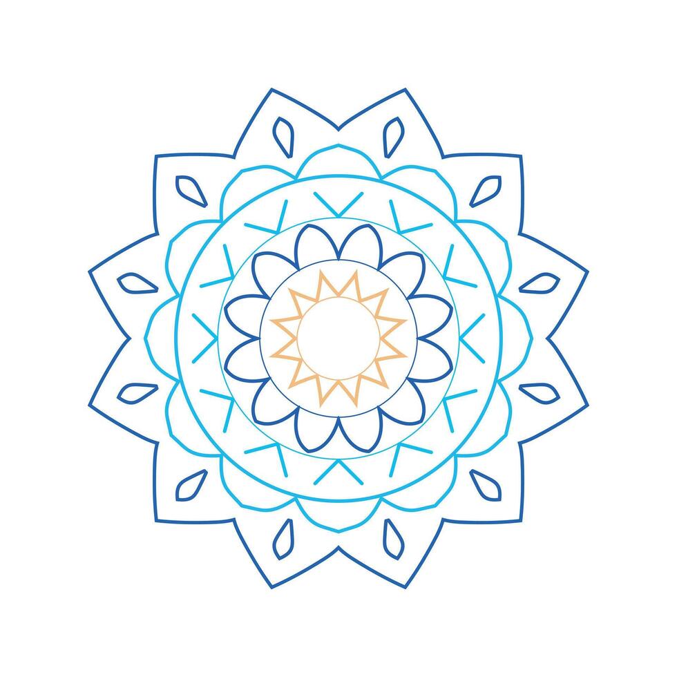 Minimalist Geometric Mandala Line Art Design. vector