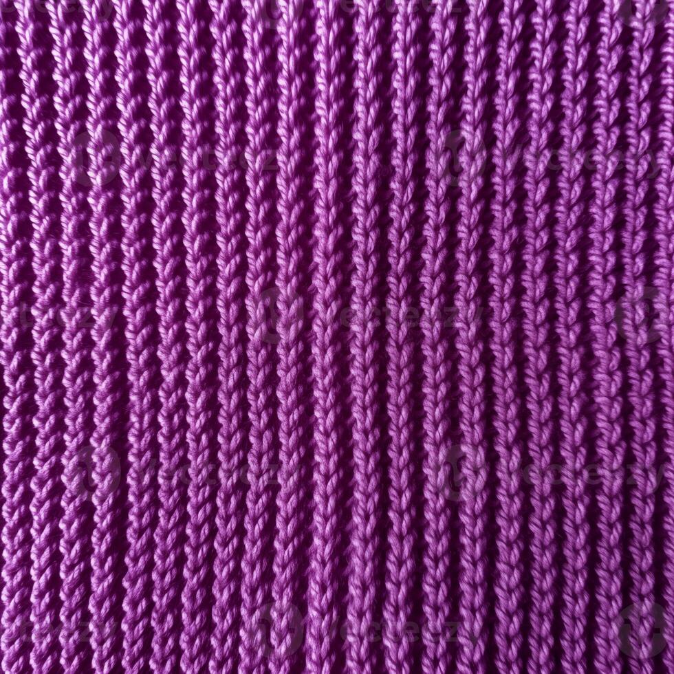 close up of wool knitting texture, top view photo