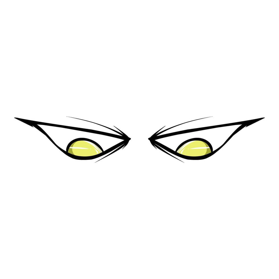a cartoon eye with yellow eyes on a white background vector